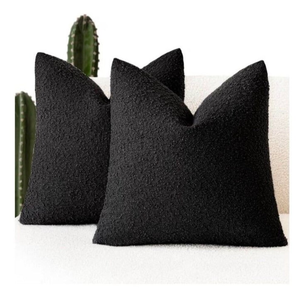 New, Set of 2, Decorative Textured Boucle Throw Pillow Covers, 20x20